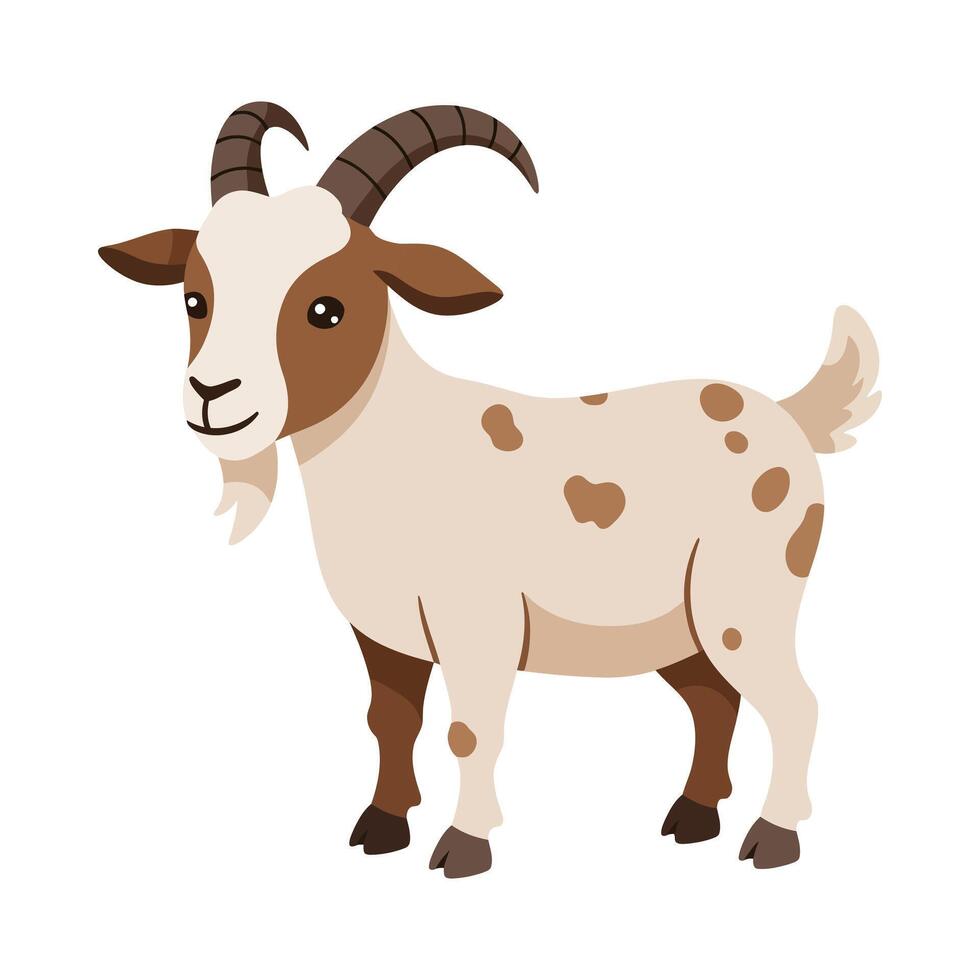 Adorable Cartoon Goat Illustration Farm Animal Clipart vector