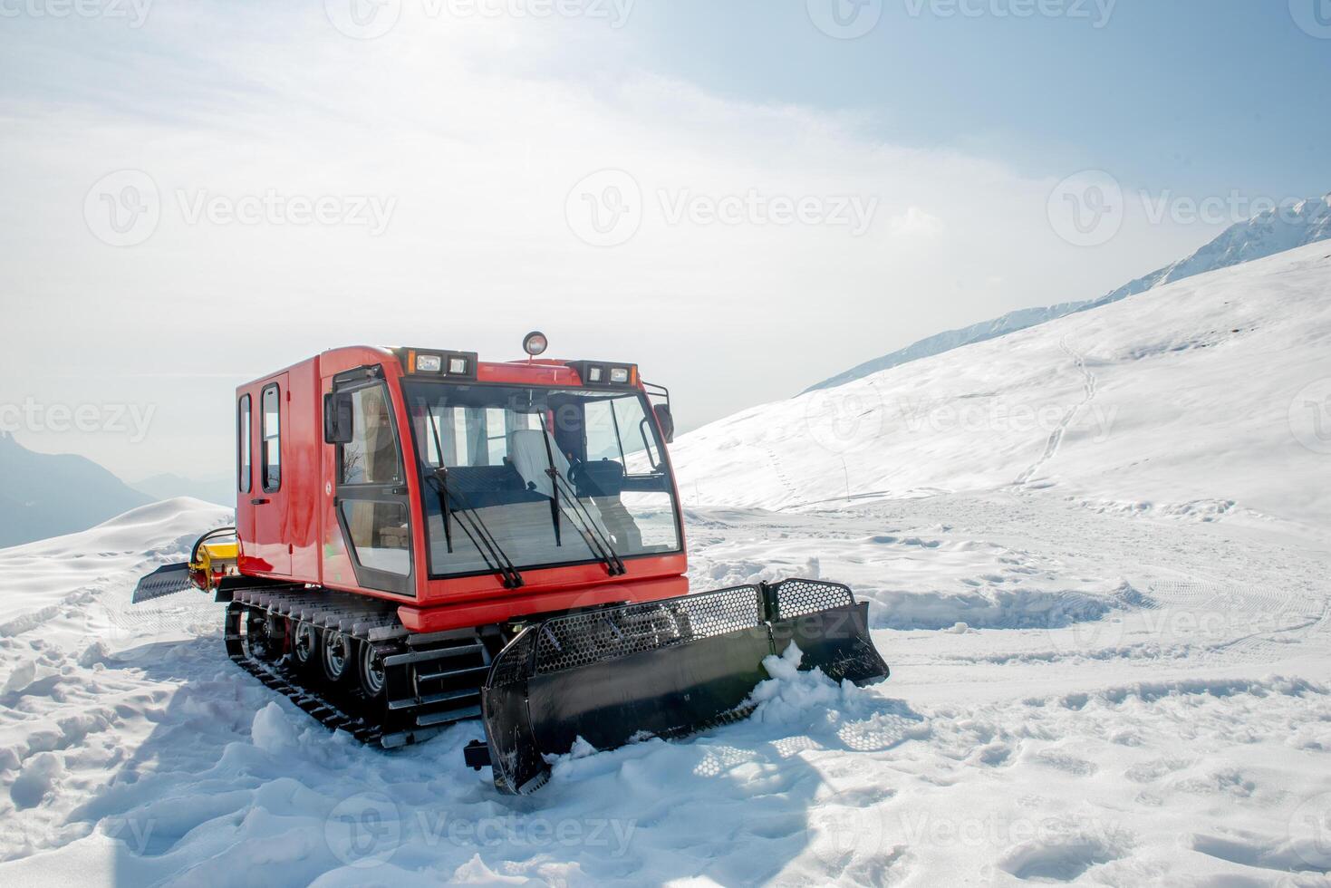 Snow groomer preparing the photo