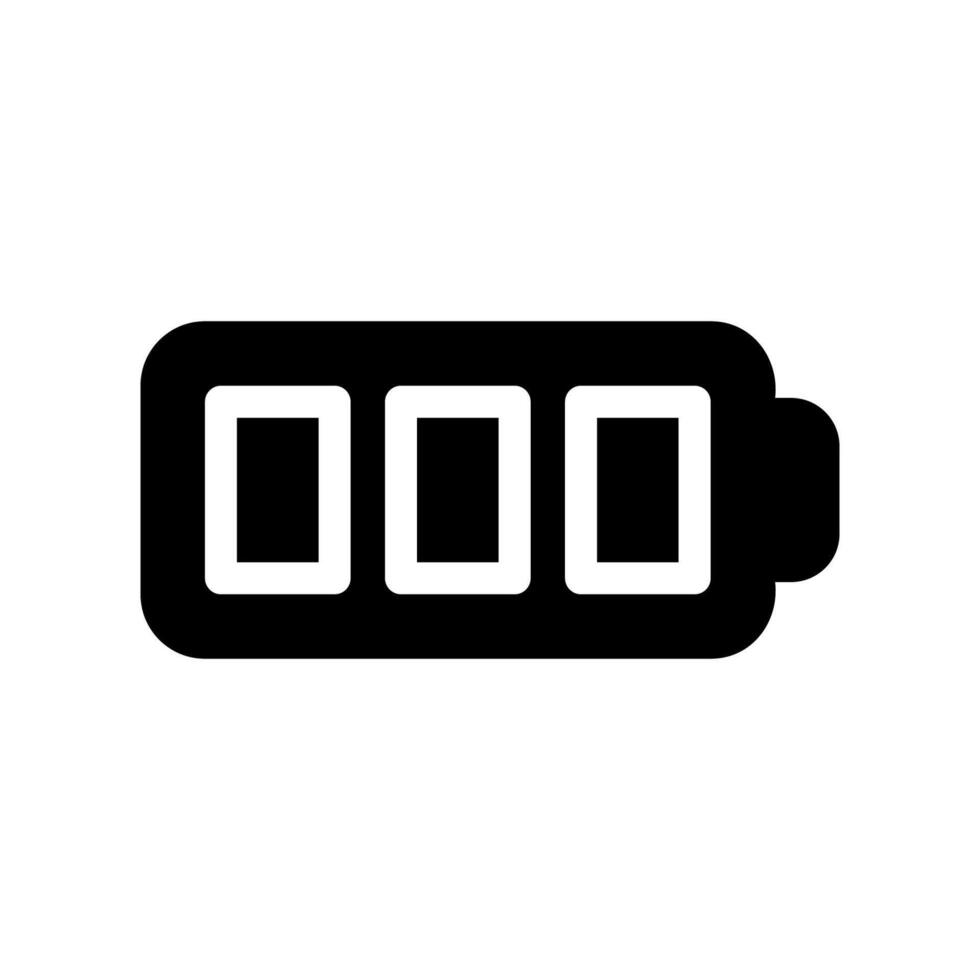 Simple battery icon representing a fully charged power source vector