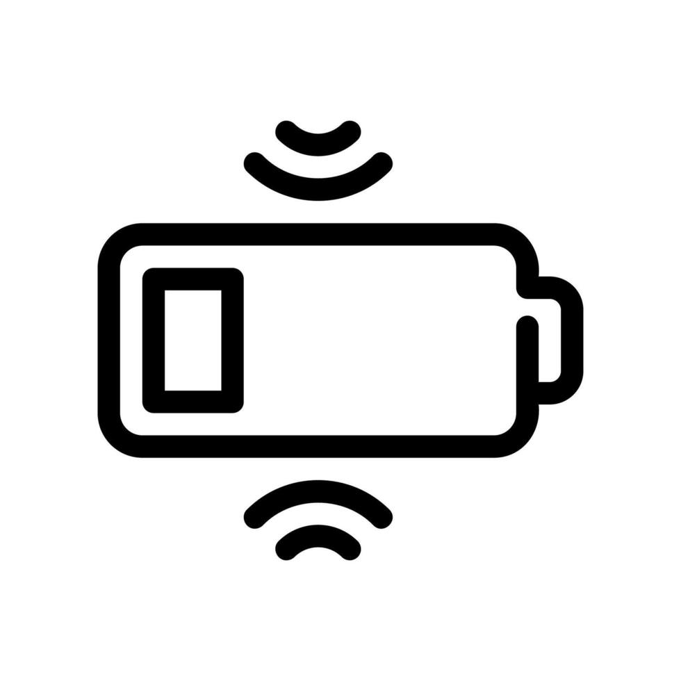 Low battery indicator icon shown with active wireless charging connection established well vector
