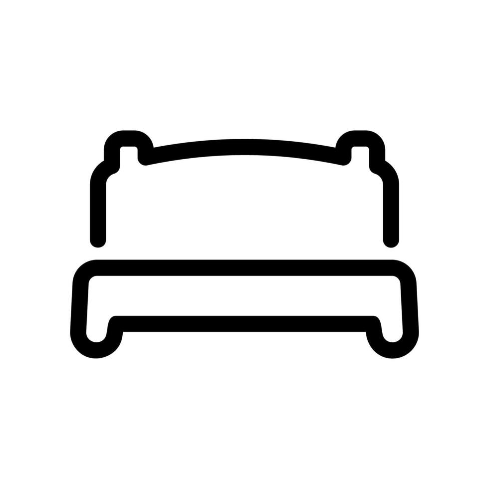 Simple Outline Icon Representing a Standard Bed with Headboard vector