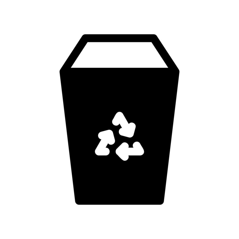 Waste container marked with the universal recycling symbol vector