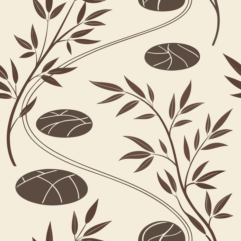 Spring celebration pattern with colorful flowers, birds, and leafy garlands, playful and bright vector