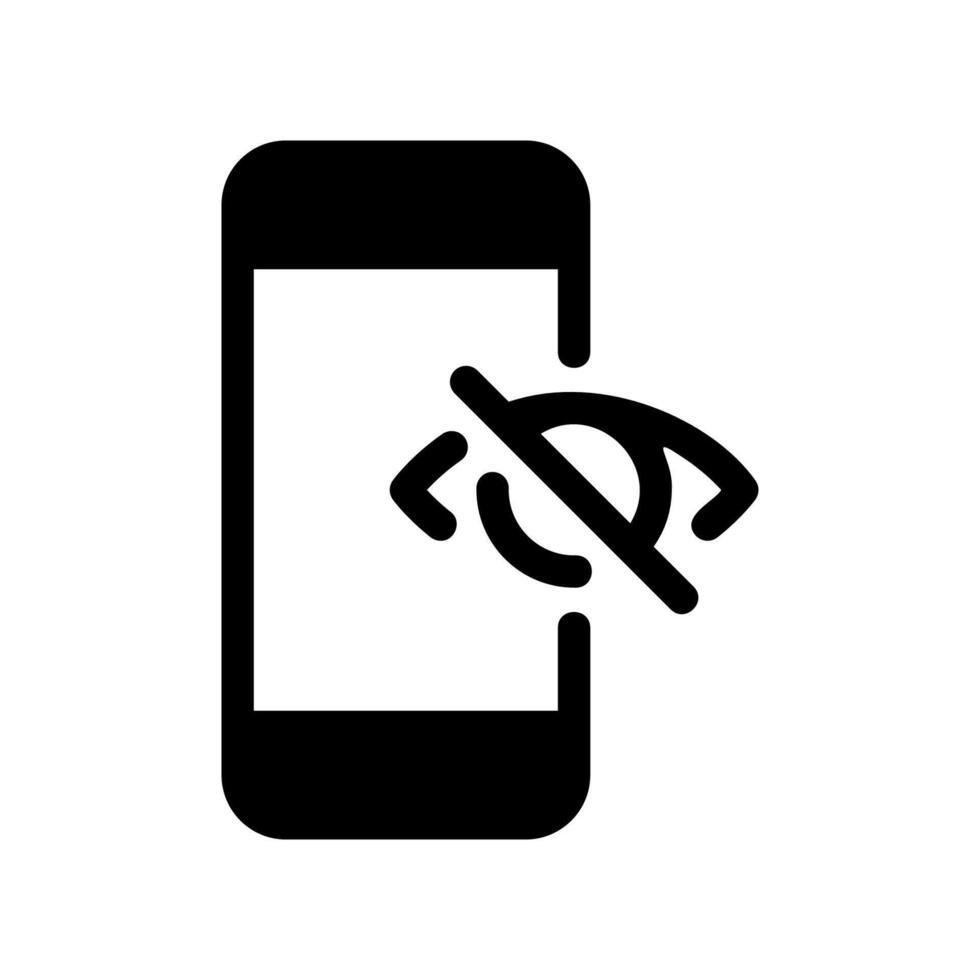 Smartphone with Crossed Out Eye Symbol Indicating Privacy Mode Feature vector