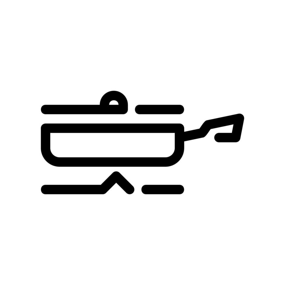 Frying Pan Positioned Over a Burner Element Representing Cooking Heat vector