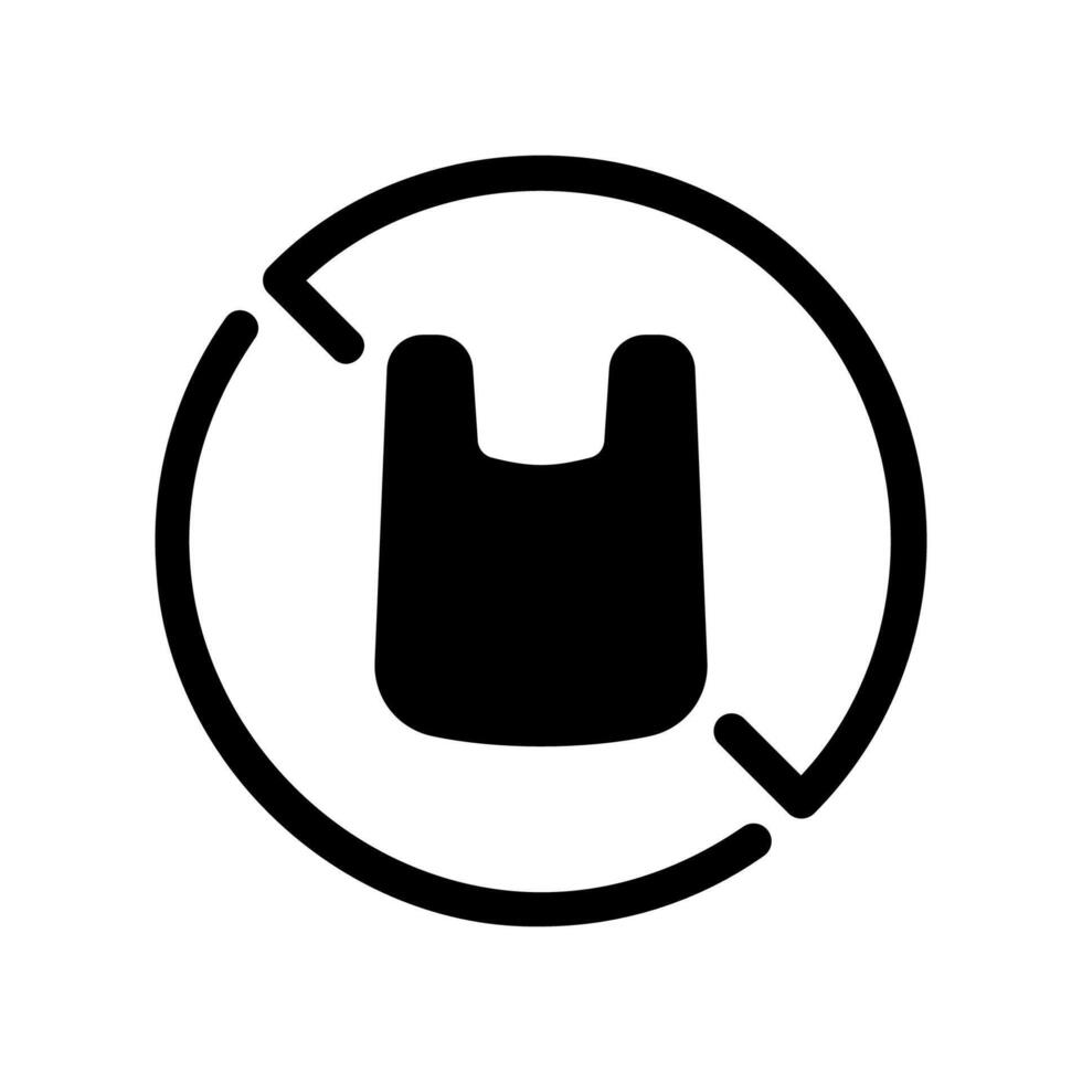 Plastic Bag Silhouette Encircled by Arrows Suggesting Ban or Cycle vector