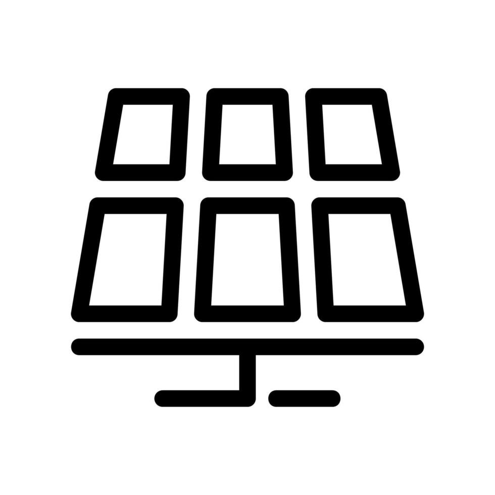 Front View of Solar Panel Grid System Array Outline Graphic vector