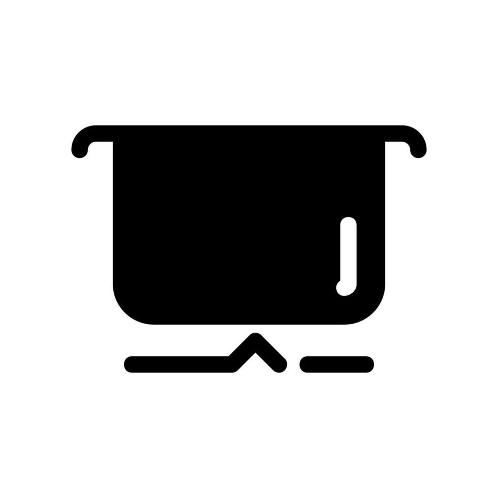 Cooking Pot Silhouette Positioned Above a Simple Gas Burner Element vector