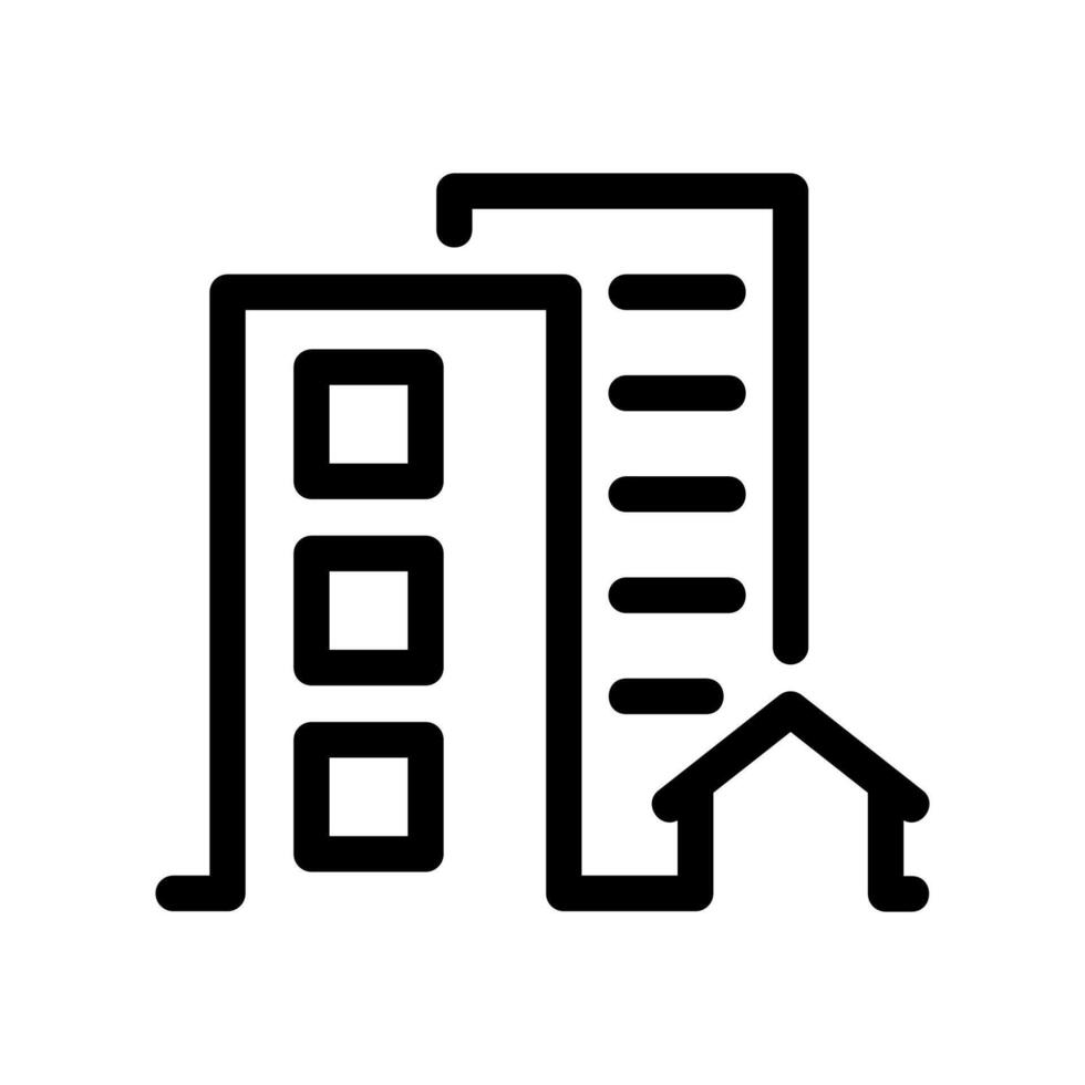 Urban Scene Icon Showing High Rise Buildings Next to Small House vector