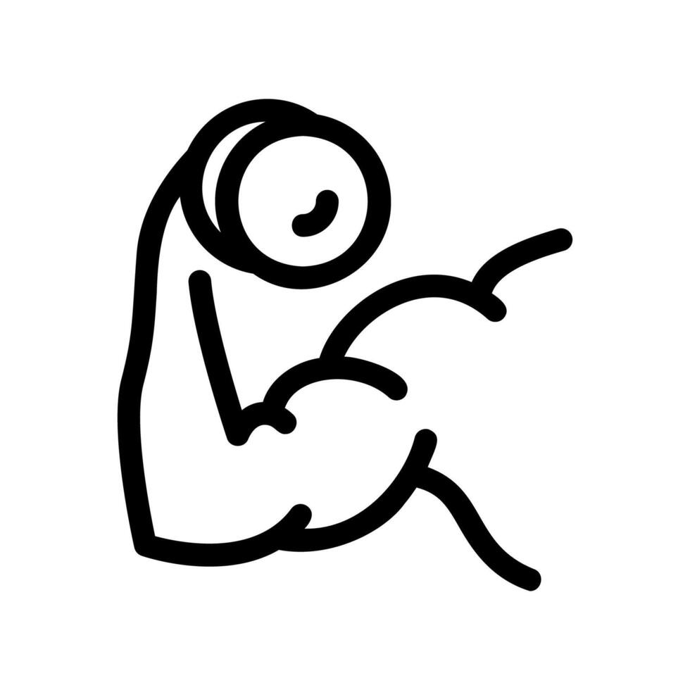 Outline Icon of Strong Arm Flexing Bicep Muscle Strength Symbol vector