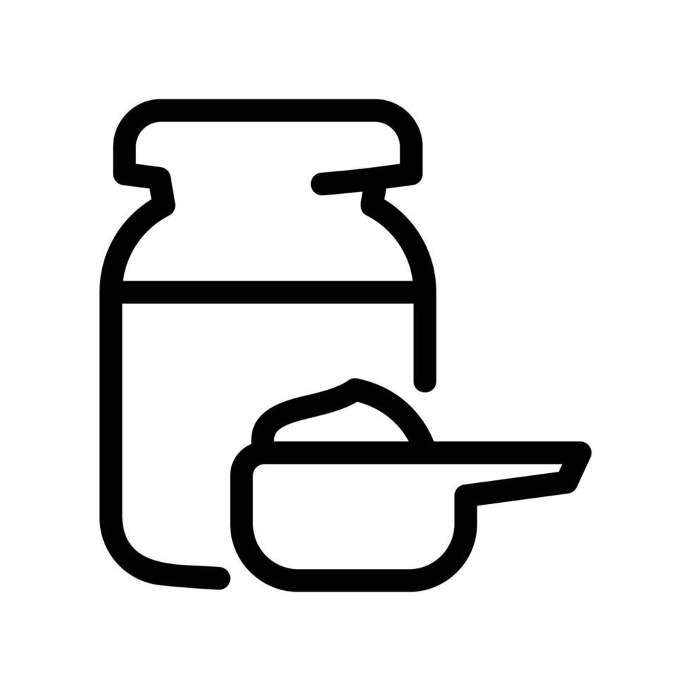 Supplement Container with Lid Next to Full Measuring Scoop Icon Art vector