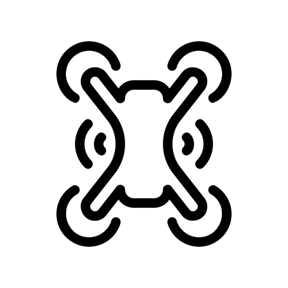 Top down view outline icon of a quadcopter drone showing its four rotors vector