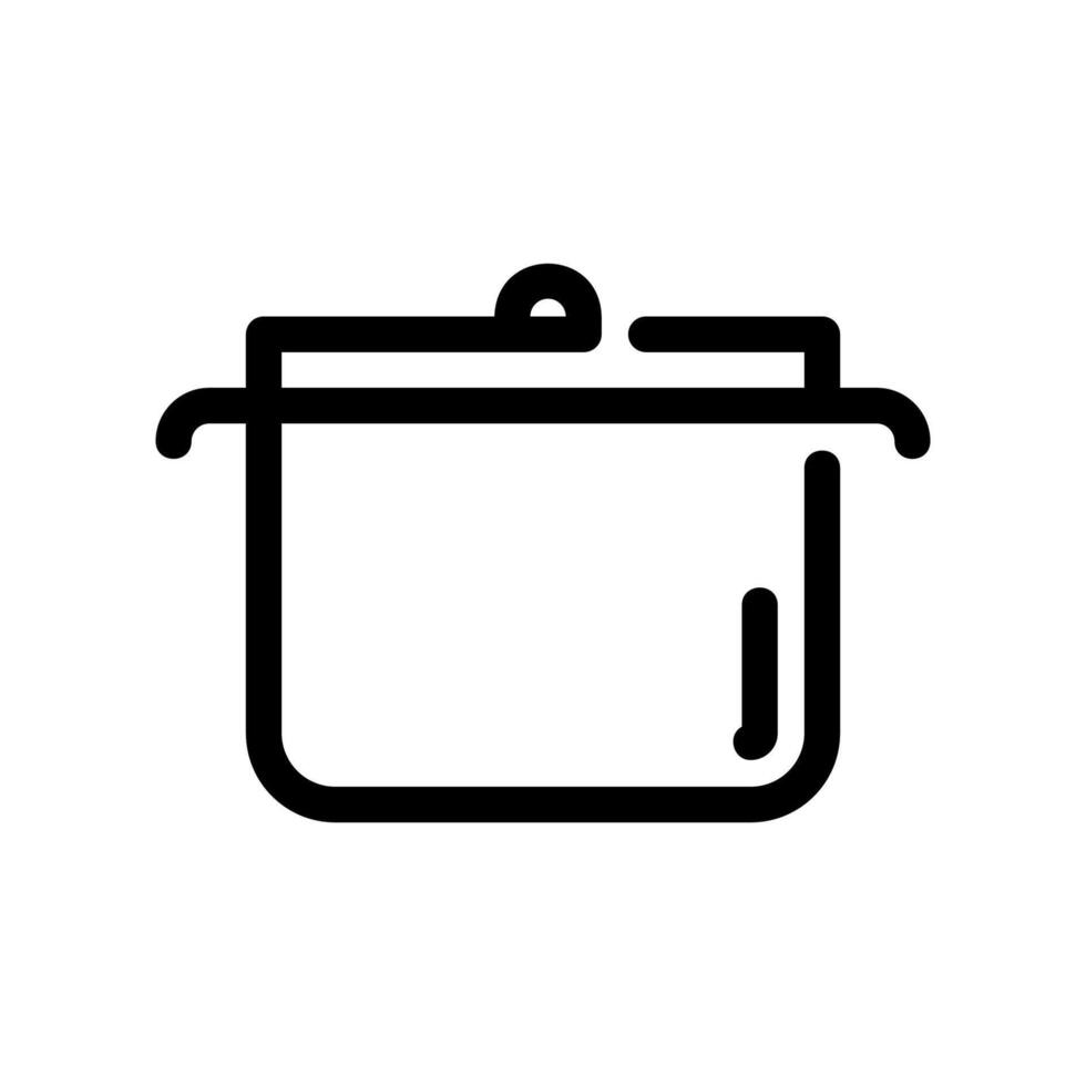 Simple Outline of a Cooking Pot with Lid and Handles Graphic vector