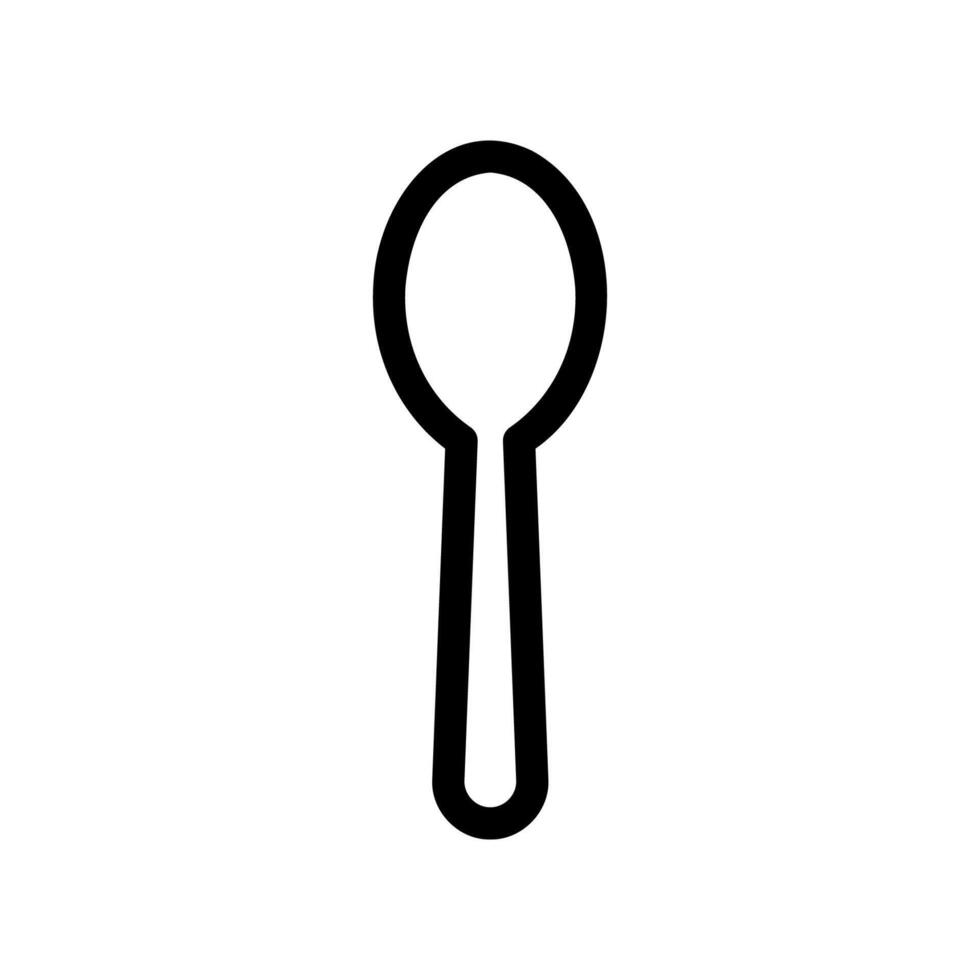 Minimalist Outline Graphic Illustration of a Single Dining Spoon vector