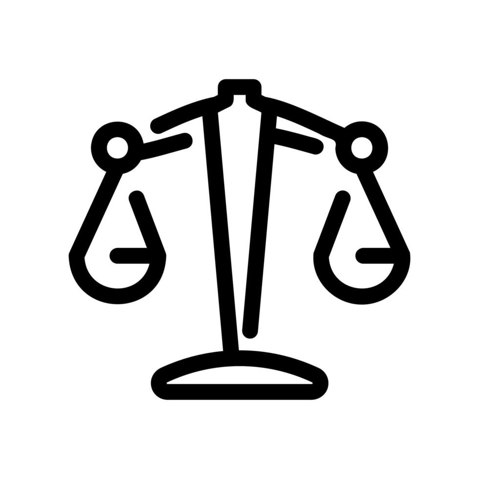 Balanced Scales of Justice Symbol Representing Law and Equality vector