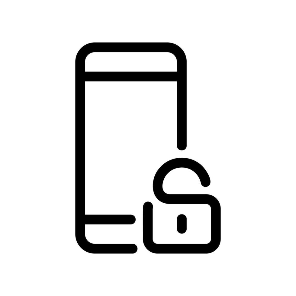 Outline Icon Graphic Showing a Smartphone with a Locked Padlock Sign vector