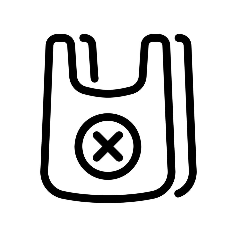 Plastic Carrier Bag Marked with an X Cross Symbol Indicating Ban Stop vector
