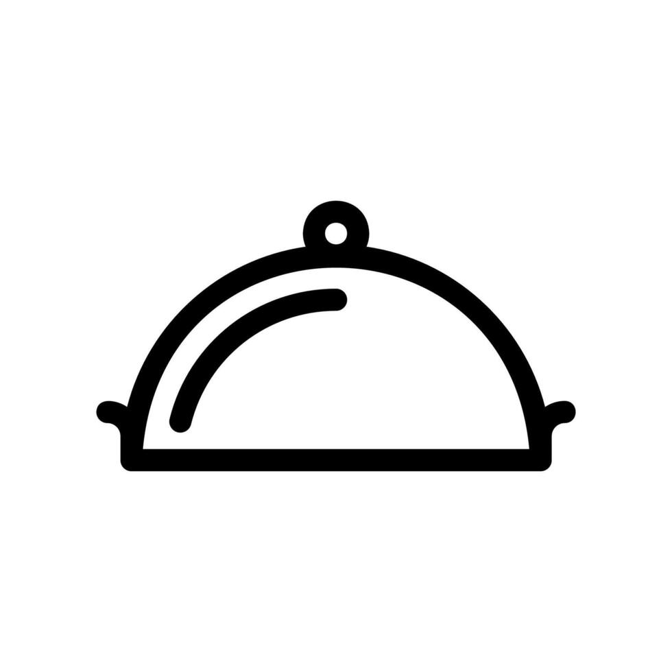 Minimalist Outline Icon Representation of a Food Serving Cloche vector