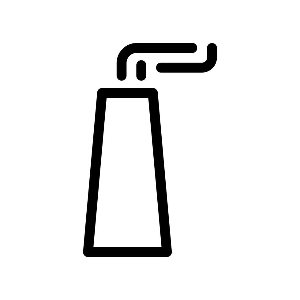 Simple outline icon of an industrial smokestack or chimney releasing gaseous emissions vector