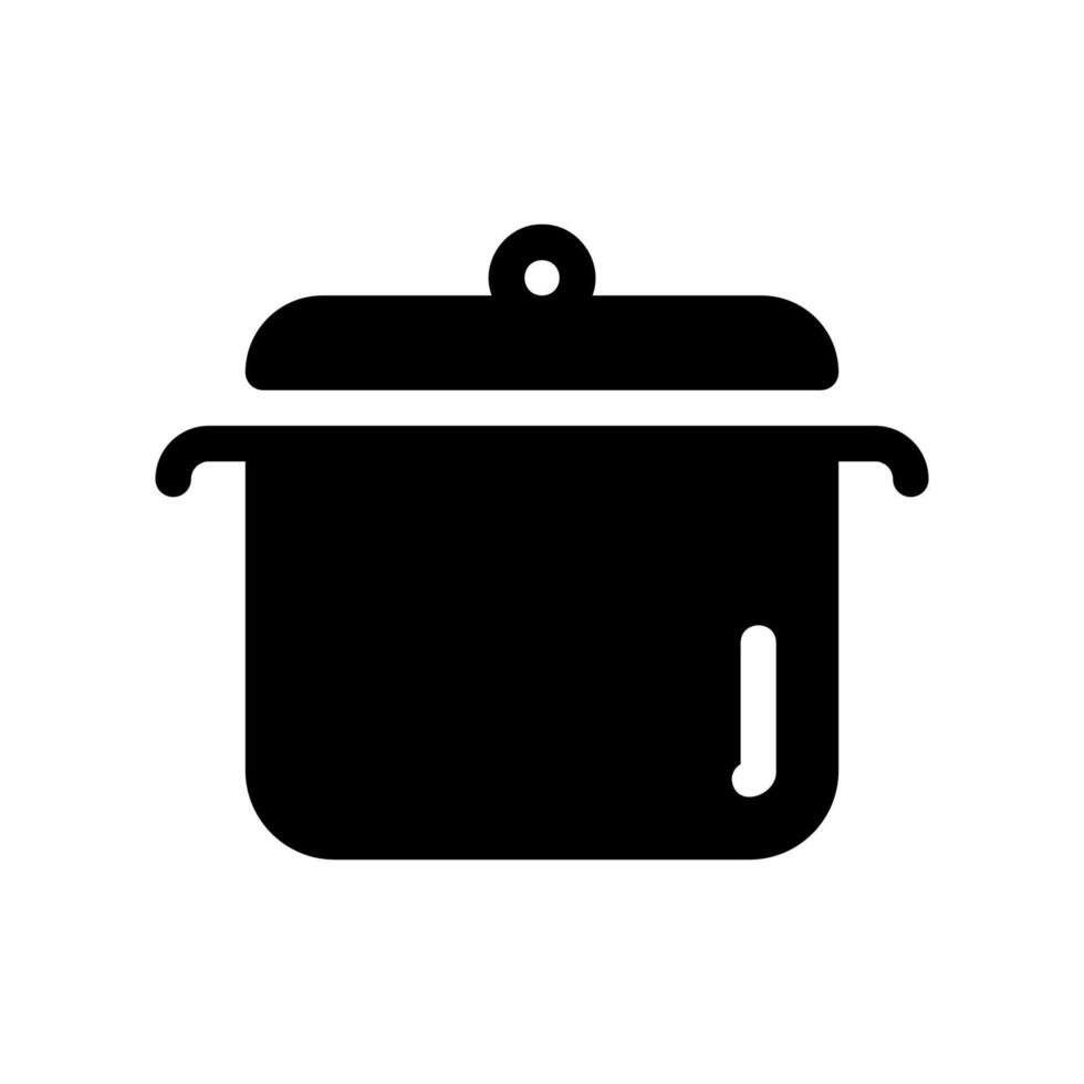 Monochrome Cooking Pot Graphic Featuring Lid and Dual Side Handles Set vector
