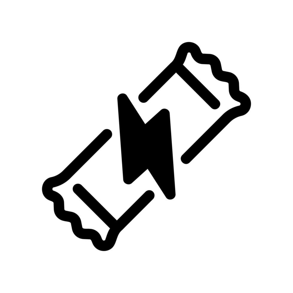 Icon of an Energy Bar Wrapper Containing a Lightning Bolt Graphic vector