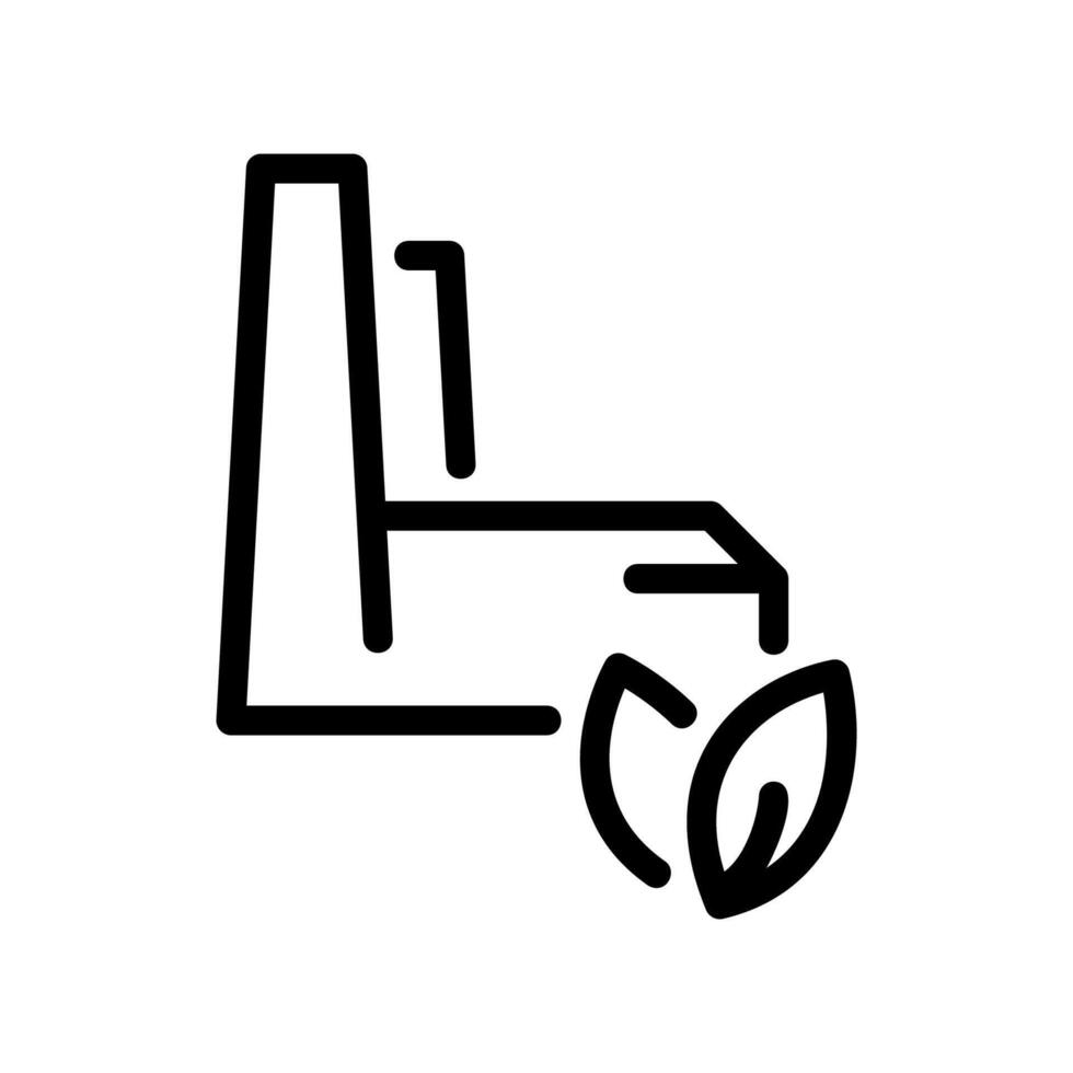 Factory Building with Chimney Beside a Leaf Eco Friendly Industry Icon vector