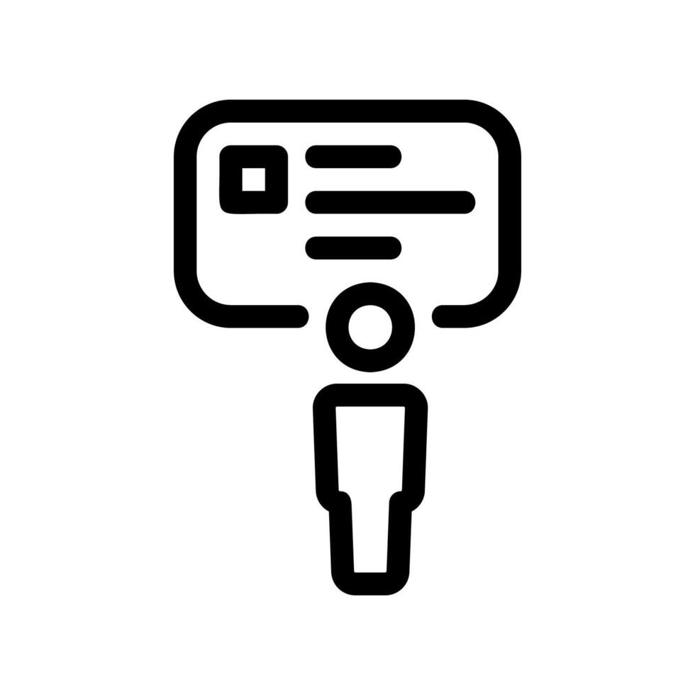 Icon of a Person Holding Up a Blank Sign Card or Identification vector