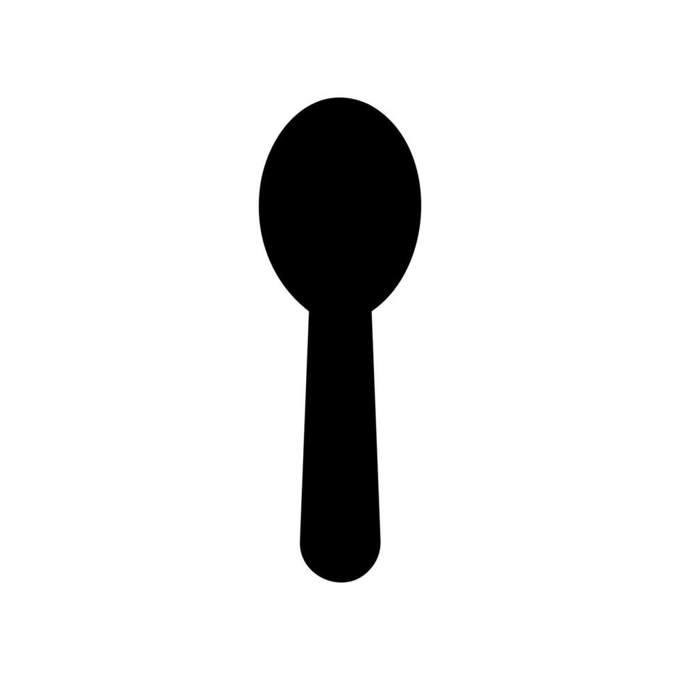Minimalist Black Silhouette Icon of a Simple Eating Spoon Utensil Tool vector