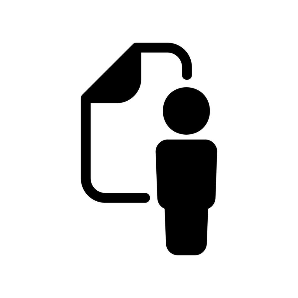 Abstract Figure Representing a Person Associated with a Document File vector