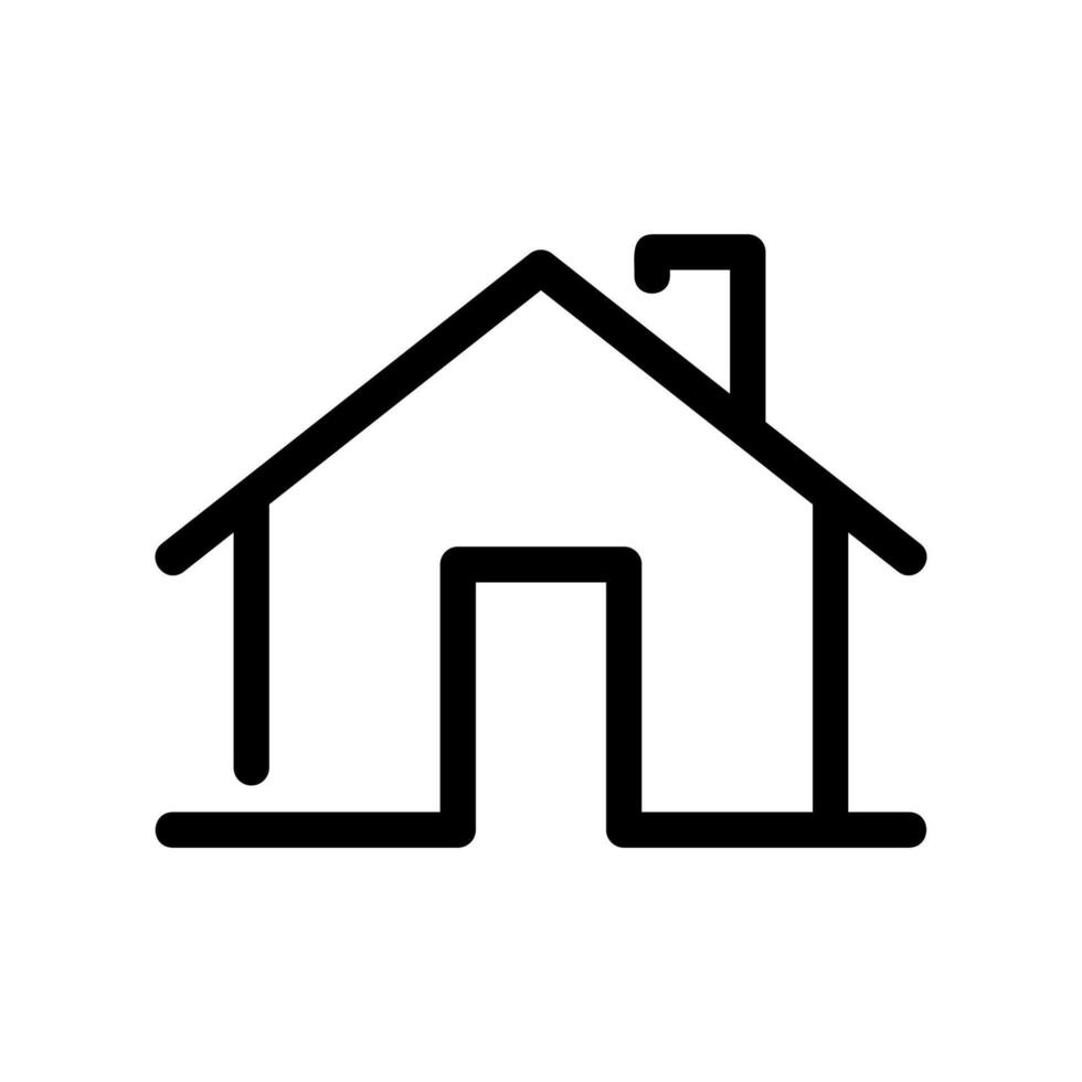 Minimalist House Icon Showing Simple Outline of a Basic Dwelling vector