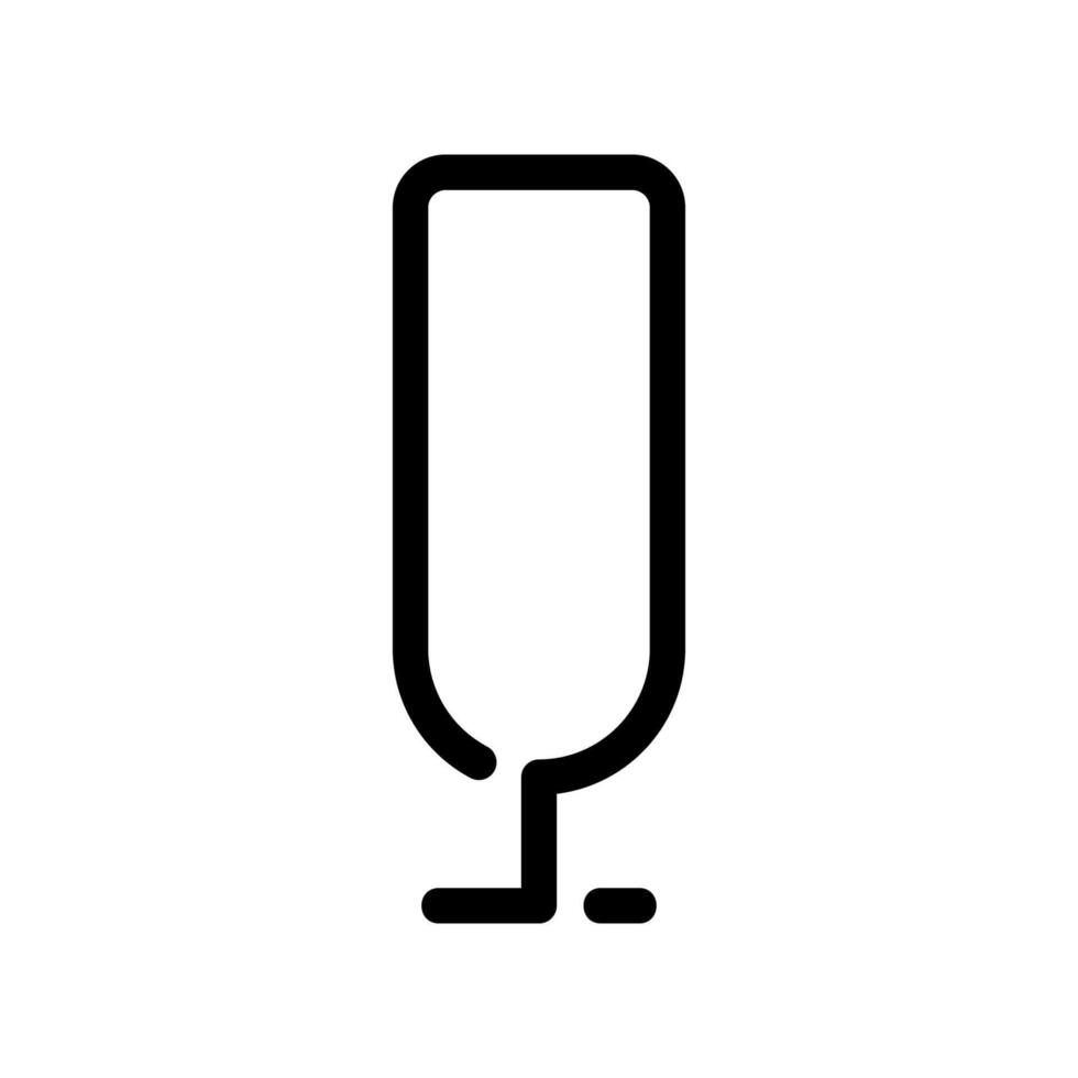 Tulip Style Champagne Flute Outline Icon Elegant Drinkware Symbol vector