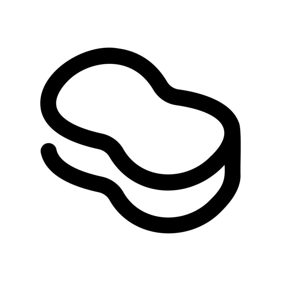 Simple Outline Icon of a Porous Kitchen or Bath Cleaning Sponge vector
