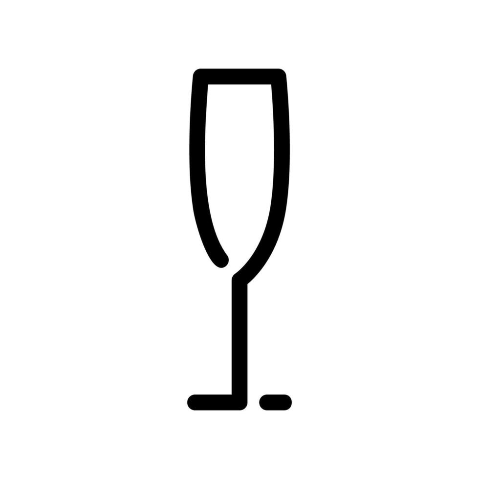 Outline Icon of a Tall Slender Champagne Flute Line Art Symbol vector