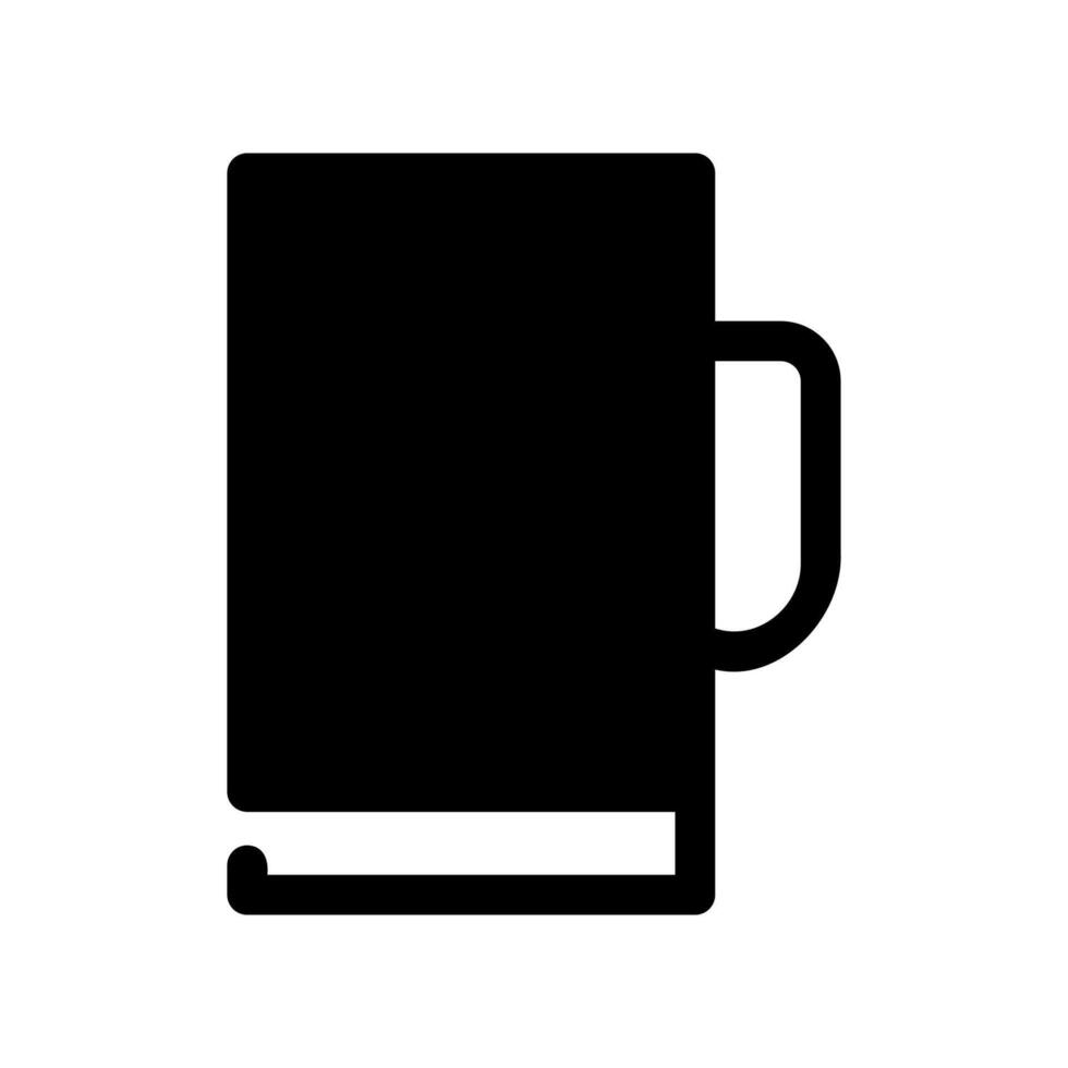 Solid Black Silhouette of a Drinking Mug with Prominent Handle Icon vector