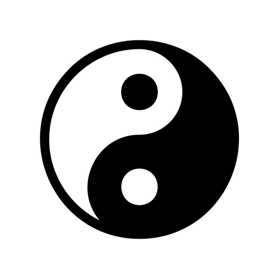 Classic Black and White Yin Yang Symbol Representing Duality Balance vector