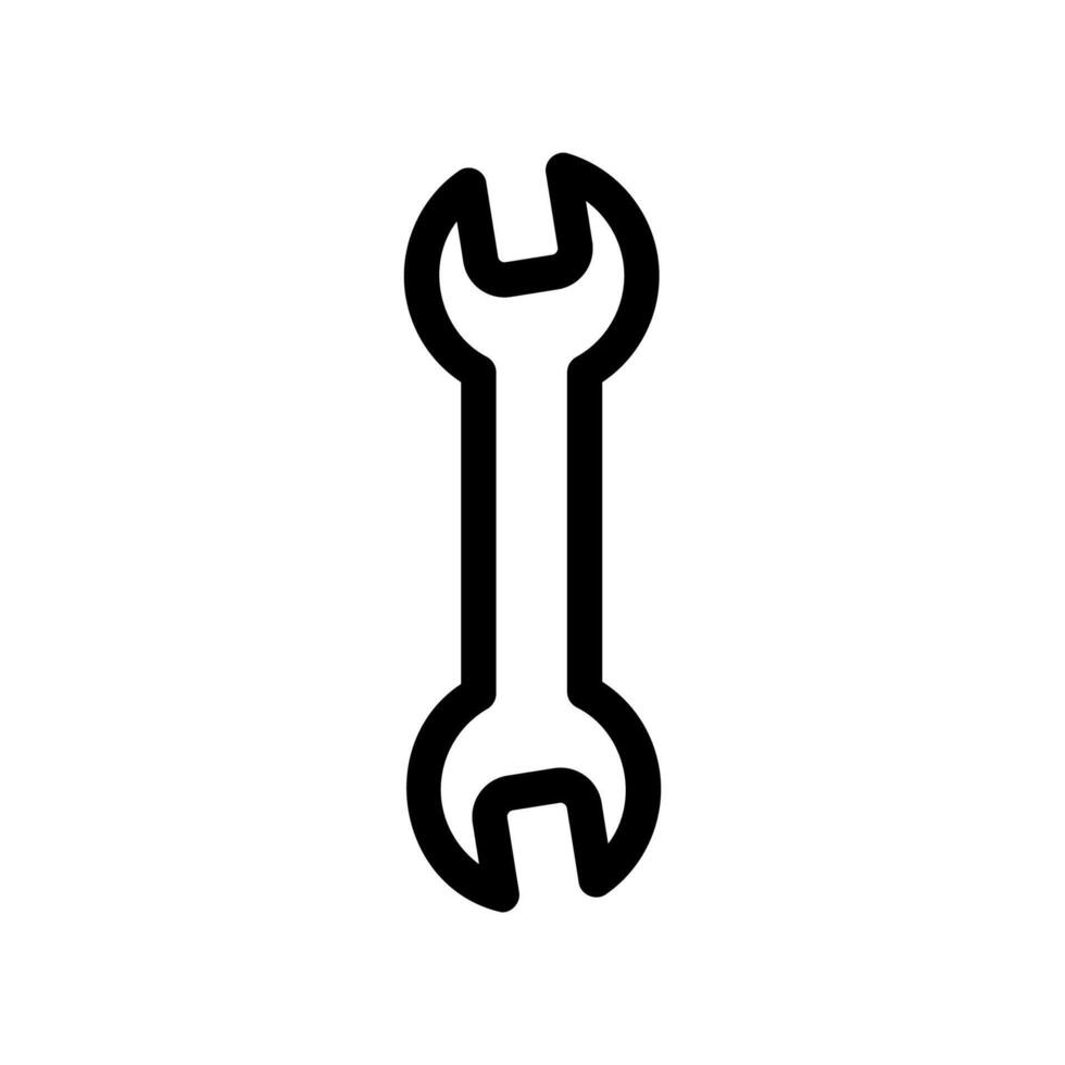 Single spanner or wrench tool icon symbolizing adjustment or mechanical repair vector
