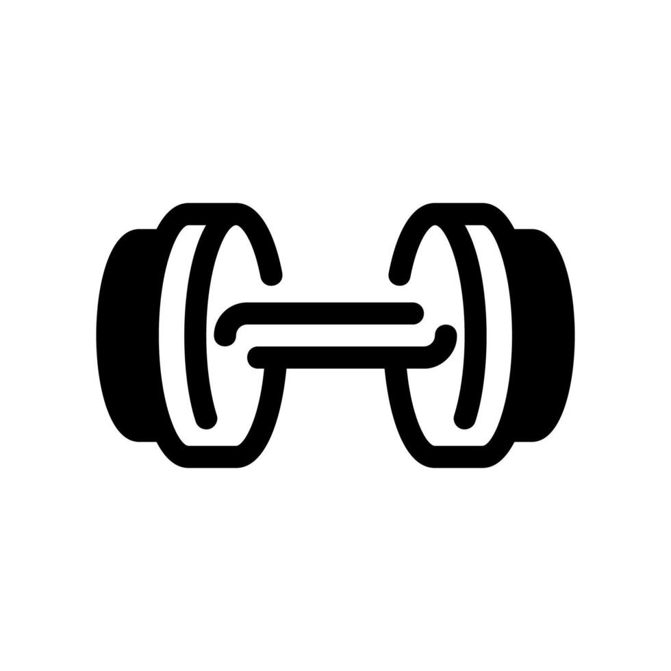 Front View Icon of a Fixed Weight Dumbbell for Fitness Exercises Use vector