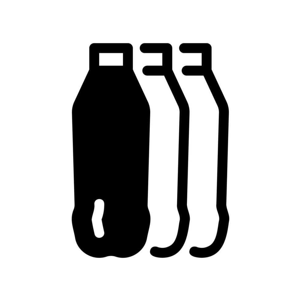 Silhouette Icon Featuring Three Upright Plastic Bottles Side by Side vector