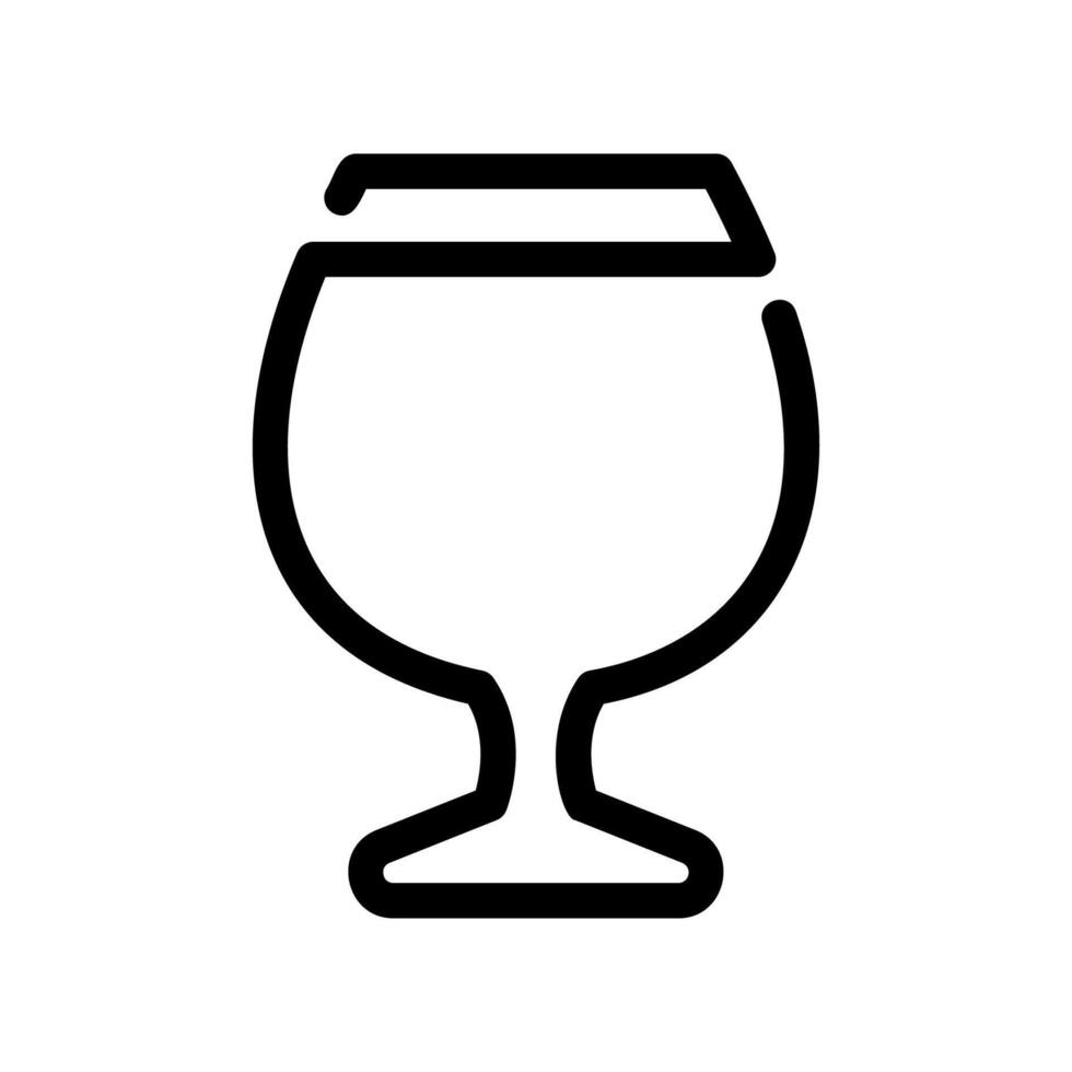 Goblet Style Beer Glass Outline Icon Stemmed Drinkware Line Symbol vector