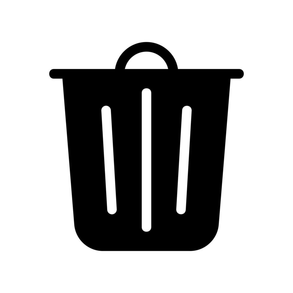 Classic round waste bin icon for general refuse disposal vector