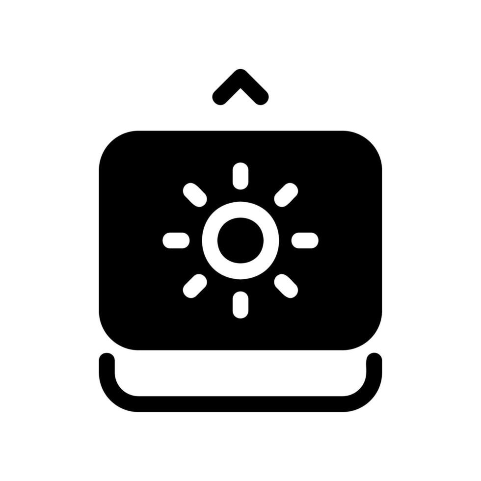 Brightness Adjustment Slider Control Icon with Sun Symbol Graphic vector