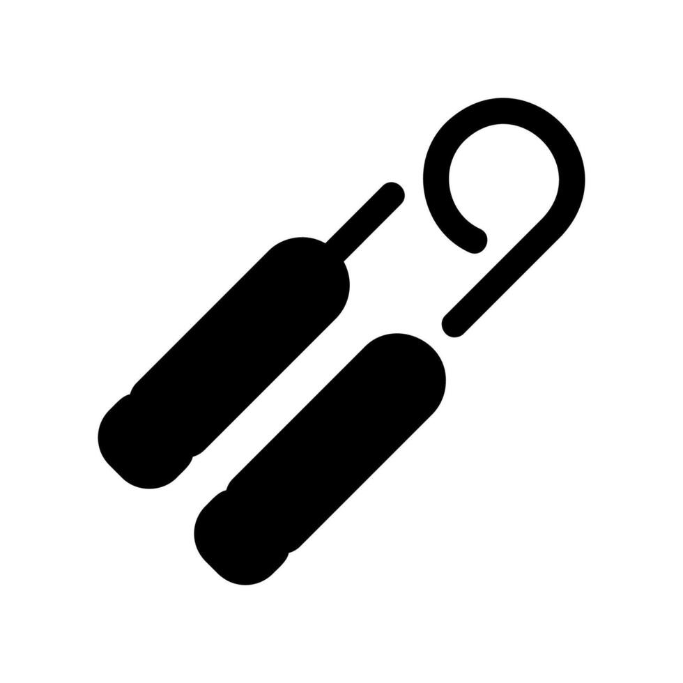 Hand Grip Strengthener Tool Depicted in Simple Black Glyph Style Icon vector
