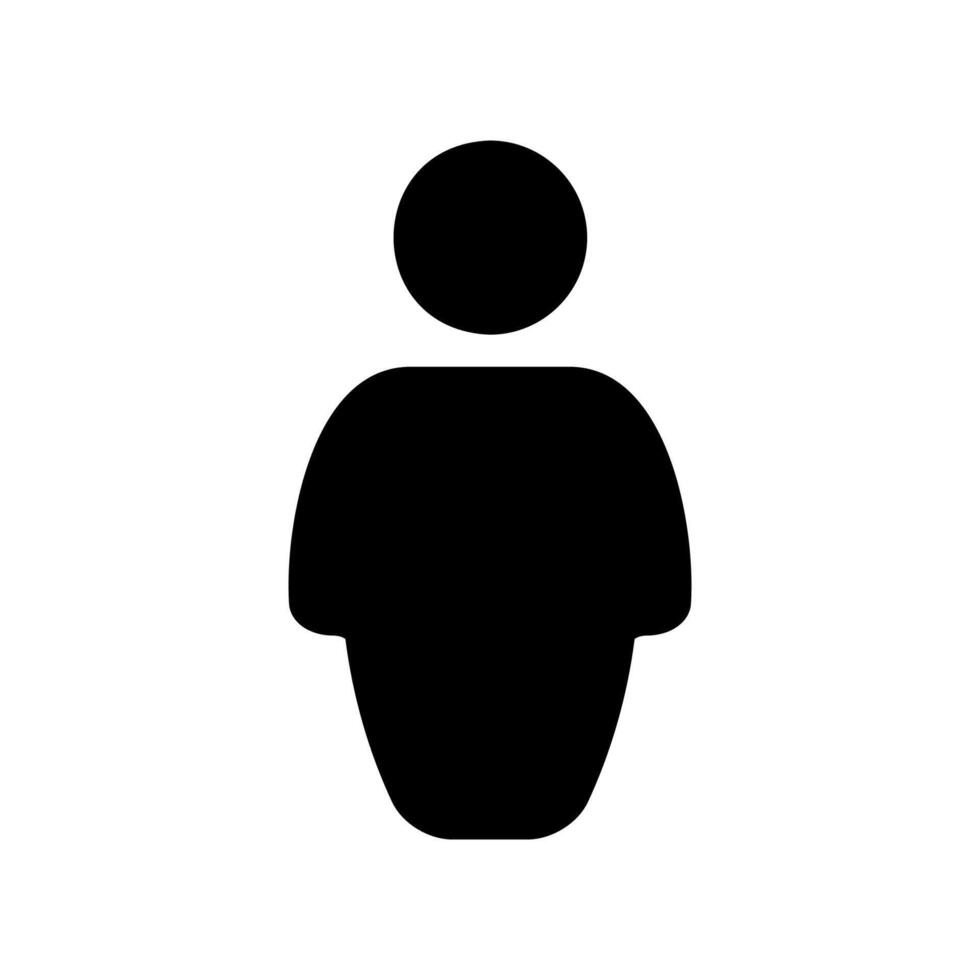 Generic person silhouette icon representing a human figure, user profile, or general population vector