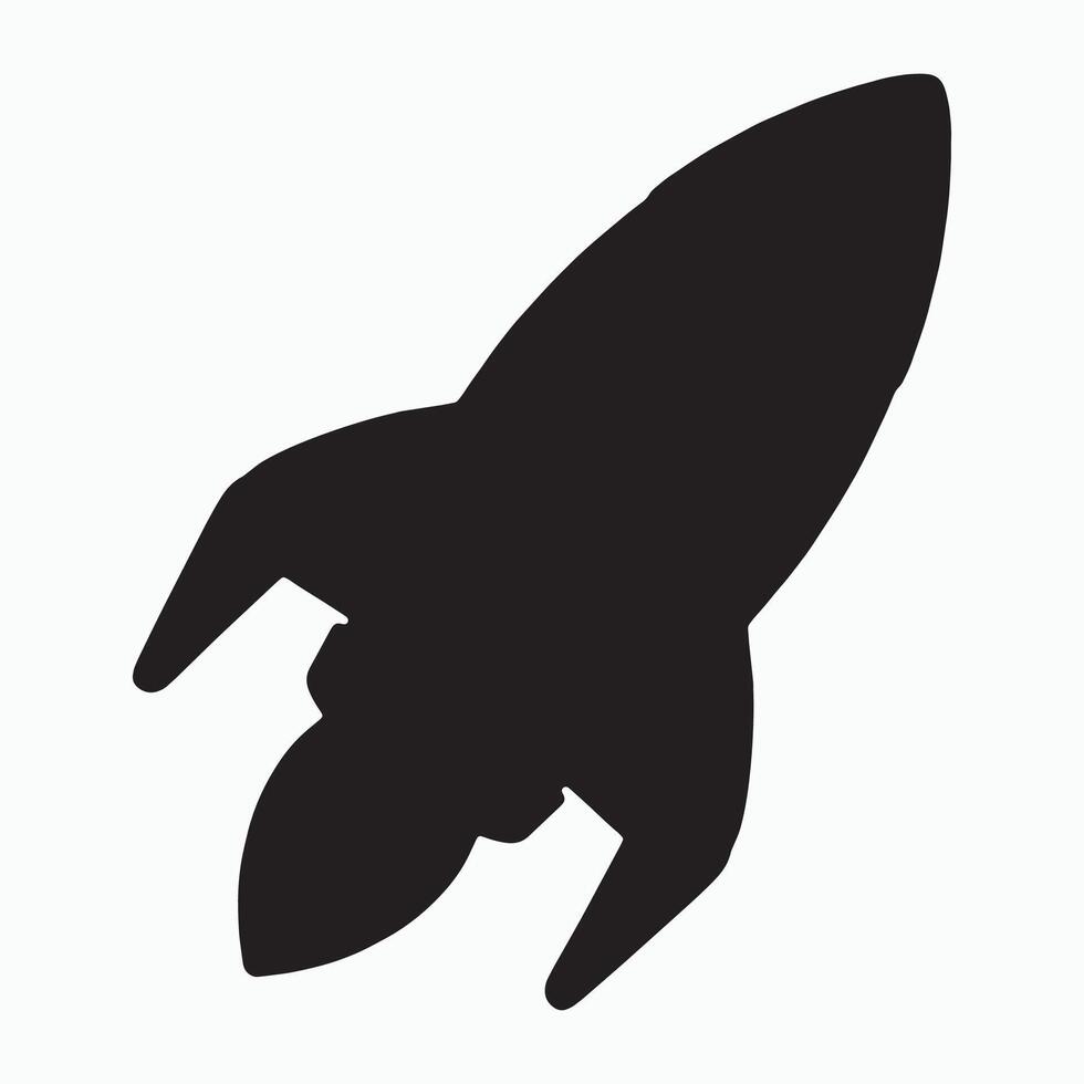 Silhouette Rocket Spaceship Tech Innovation Launch Icon.eps vector