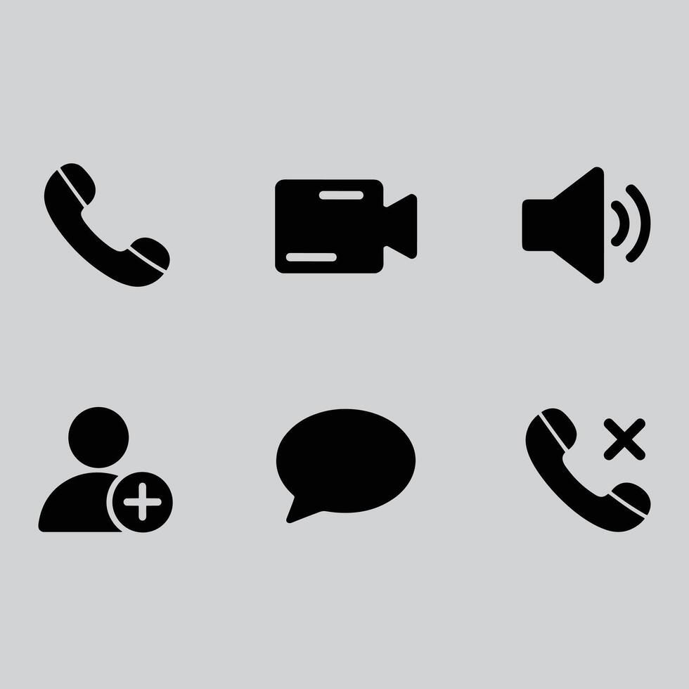 Communication Icons Set On Gray Background Including Phone And Message Symbols vector