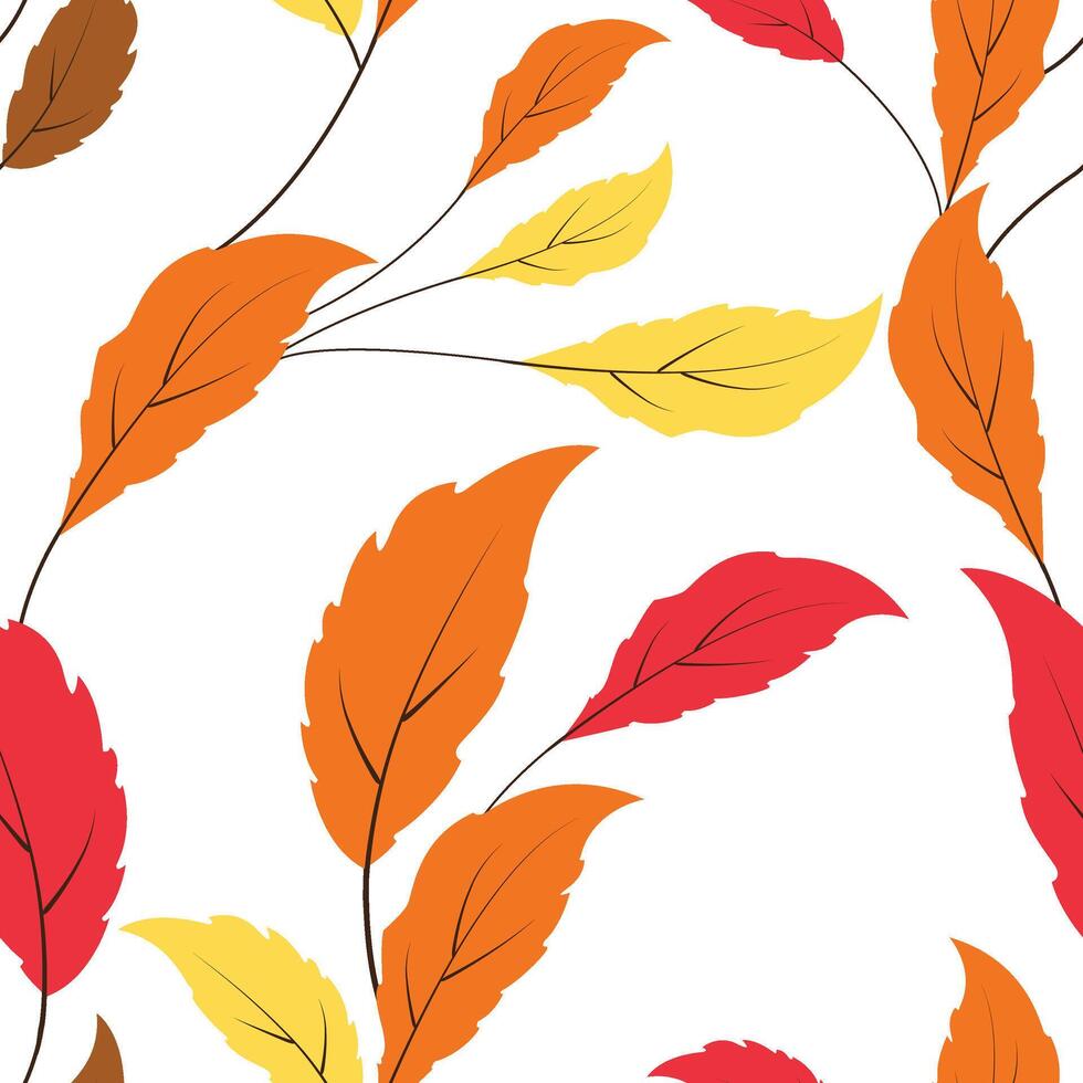 Beautiful background of green leaves. Seamless leaves pattern. Tropical leaf pattern background illustration. Fall pattern with autumn seasonal leaves vector