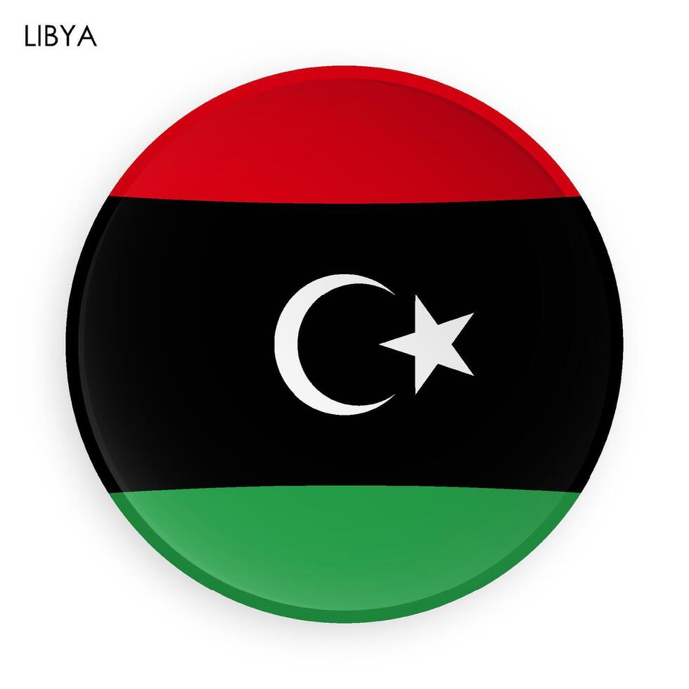 LIBYA flag icon in modern neomorphism style. Button for mobile application or web. image on white background vector