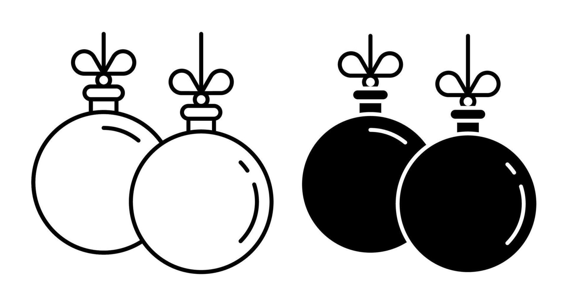 Linear icon. New Year glass ball, decoration for Christmas tree. Simple black and white isolated on white background vector