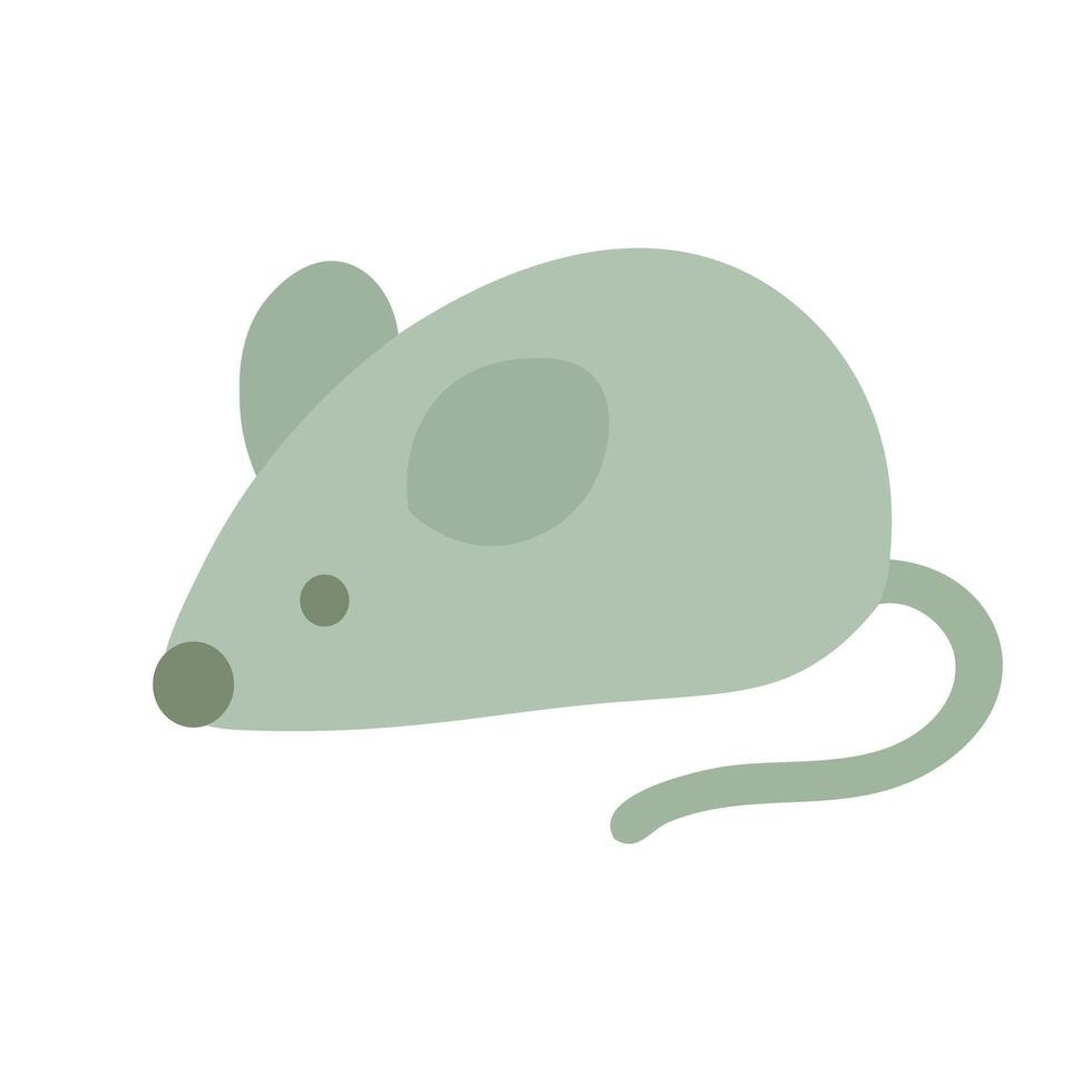 illustration of a soft toy mouse for cats in green color with simple flat style. vector
