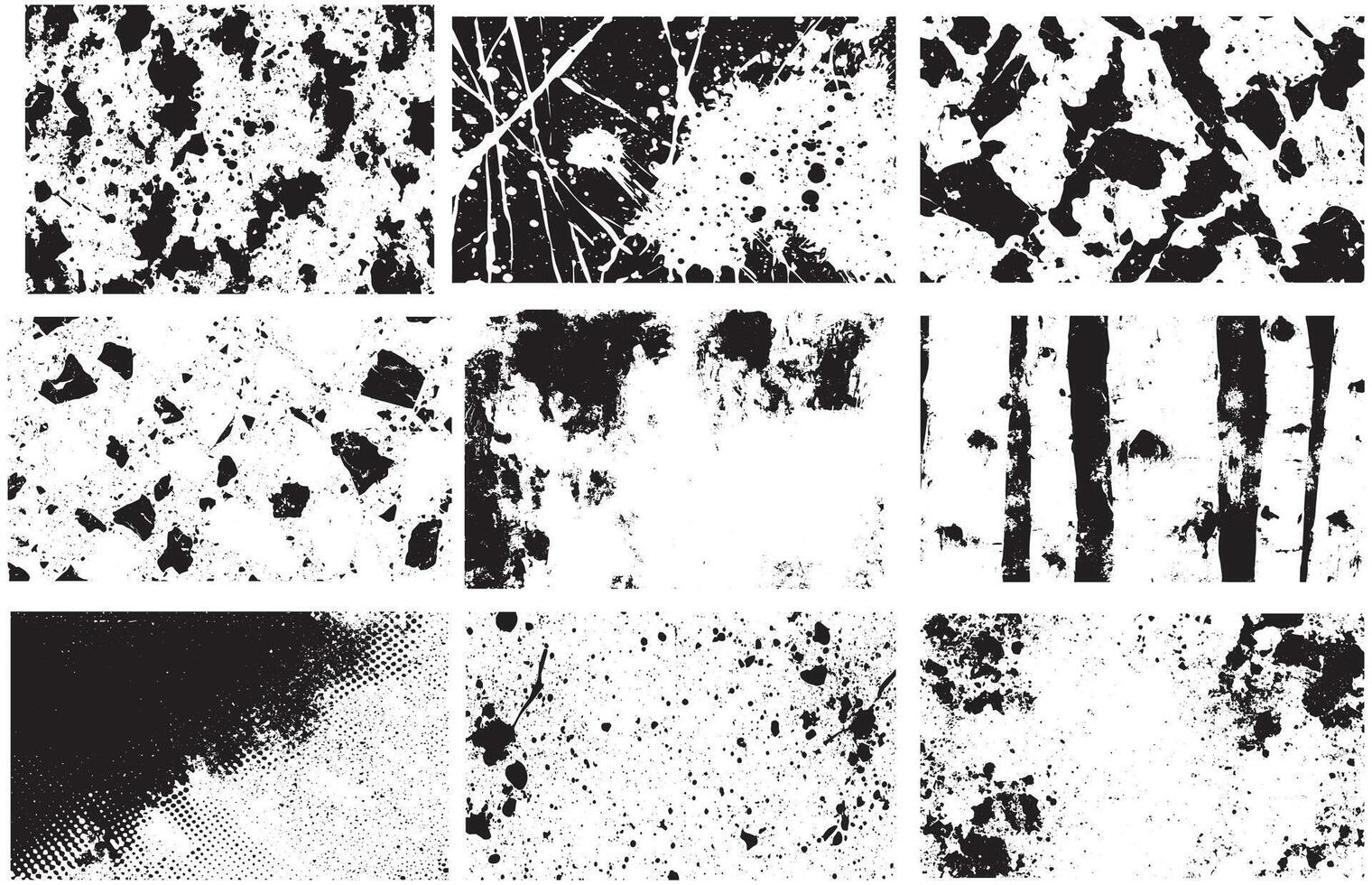 Abstract Ink Splatter and Geometric Texture Set for Creative Backgrounds vector